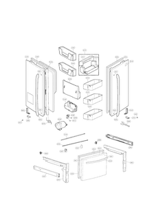 Door Parts Diagram and Parts List for LFX28979ST 01 LG Refrigerator
