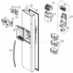Freezer Door Diagram and Parts List for 51832 ASWCSE1 LG Refrigerator