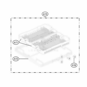 Cutlery Rack Assembly Diagram and Parts List for 14693 ASTESEU LG Dishwasher
