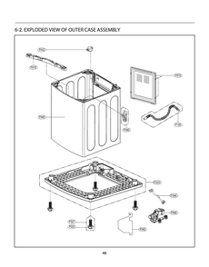 Outer Case Assembly 2 Diagram and Parts List for T1475HGPV ABWEVUS LG Washer