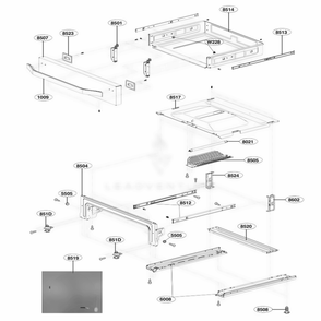 Drawer Parts Diagram and Parts List for LSSG3017ST AS6ESTD LG Range