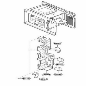Latch Board Parts Diagram and Parts List for MAL783W KW1EGSE LG Wall Oven
