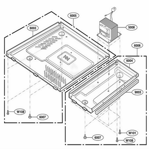 Base Plate Parts Diagram and Parts List for HMB406 ABKEBSU LG Wall Oven