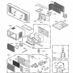 Main Diagram and Parts List for WG1805R AWYAWMT LG Air Conditioner