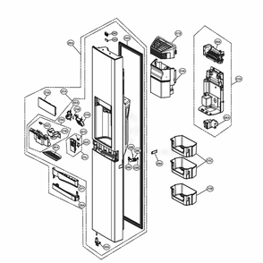 Freezer Door Part Diagram and Parts List for LSC22991ST ASTCNA1 LG Refrigerator