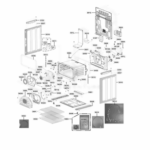 Lower Cavity Parts Diagram and Parts List for LDG4313ST ASTELGA LG Range
