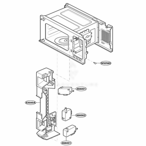 Latch Board Parts Diagram and Parts List for JES1351WB CWHEGEU LG Wall Oven