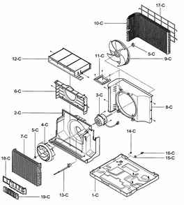 Air Handling/cycle Parts Diagram and Parts List for 58072089200  Kenmore Air Conditioner