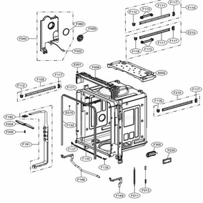 Main 2 Diagram and Parts List for D1454CFN AASGBRS LG Dishwasher