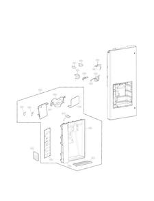 Dispenser Parts Diagram and Parts List for LFX31925ST 08 LG Refrigerator