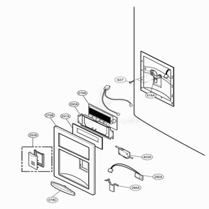 Dispenser Parts Diagram and Parts List for 77542 ASWCSER LG Refrigerator