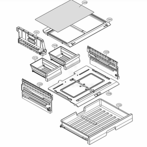 Refrigerator Parts - Pantry Diagram and Parts List for 72123 ASTCSE0 LG Refrigerator