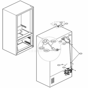 Valve And Water Tube Parts Diagram and Parts List for LFXS24566S ASTCNA0 LG Refrigerator