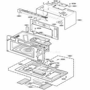 Oven Cavity Parts Diagram and Parts List for 88512 AWHESEA LG Range