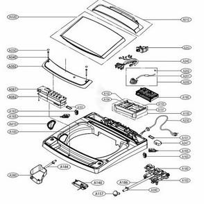 Top Cover Assembly Diagram and Parts List for 31402 ABWEPEU LG Washer