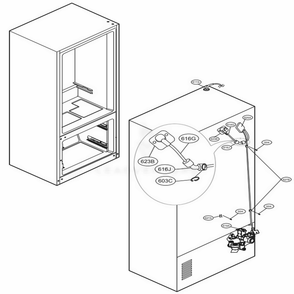 Valve And Water Tube Parts Diagram and Parts List for LFXS30726W ASWCNA0 LG Refrigerator