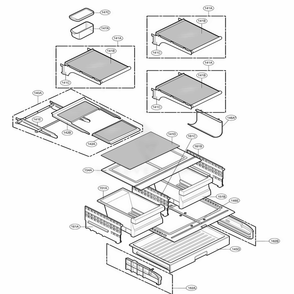 Refrigerator Parts Diagram and Parts List for 78544 ABI1SER LG Refrigerator