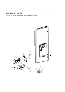 Dispenser Parts Diagram and Parts List for GC-L288NSXM ASTCNA2 LG Refrigerator