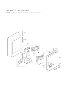 Ice Maker And Ice Bin Parts Diagram and Parts List for GC-L288NQJP ASWCNA4 LG Refrigerator