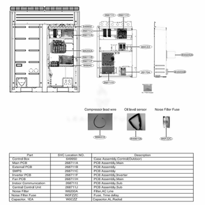 Main 1 Diagram and Parts List for ARUN121BTE4 AWGBLUS LG Air Conditioner