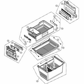 Freezer Parts Diagram and Parts List for 74073 ASTCSE0 LG Refrigerator