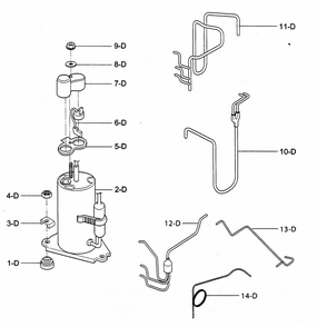 Compressor Parts Diagram and Parts List for 58074083400  Kenmore Air Conditioner