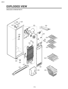 Freezer Compartment Diagram and Parts List for GM-L237MQFP ASW2SER LG Refrigerator