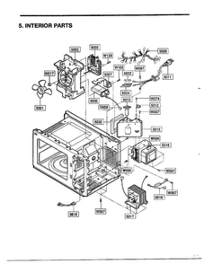 Complete Microwave Ass`y Page 5 Diagram and Parts List for 68-9245  LG Microwave