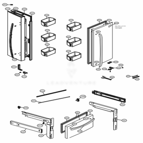 Door Parts Diagram and Parts List for 74102 ASWCSE2 LG Refrigerator