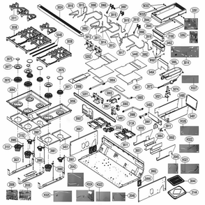 Cooktop Parts Diagram and Parts List for SKSGR480GS ASTESGN LG Range