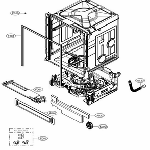 Main Diagram and Parts List for LDP6797BM ABMEEUS LG Dishwasher