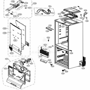 Main Parts 1 Diagram and Parts List for LBNC15231P AMCCNA0 LG Refrigerator