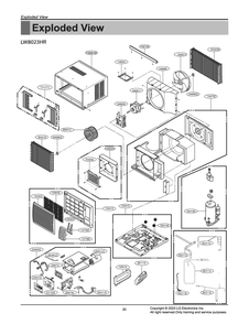 Diagram 1 Diagram and Parts List for W3NX08GNGE0 AT1ALO4 LG Air Conditioner