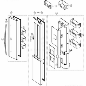 Refrigerator Door Diagram and Parts List for LSXS26366S ASTCNA3 LG Refrigerator