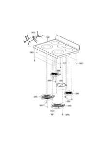 Cooktop Diagram and Parts List for LRE3027ST  LG Range