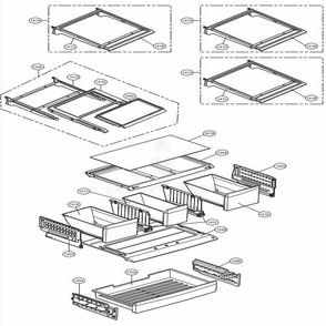 Refrigerator Parts Diagram and Parts List for LFX25978SB AWBCNA0 LG Refrigerator