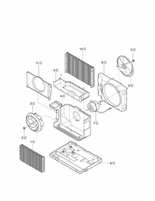 Air Handling And Cycle Parts Diagram and Parts List for 58072056200  Kenmore Air Conditioner