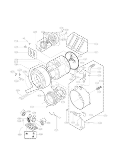 Drum And Tub Assembly Parts Diagram and Parts List for WM3050CW  LG Washer