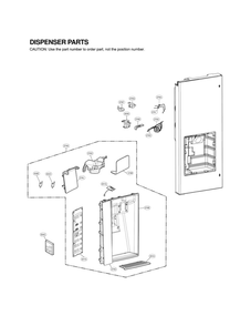 Dispenser Parts Diagram and Parts List for LFX31915SB 00 LG Refrigerator