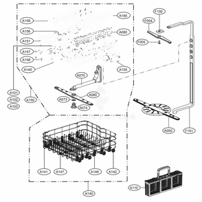 Rack Assembly Diagram and Parts List for LDS5540ST ASTEEUS LG Dishwasher