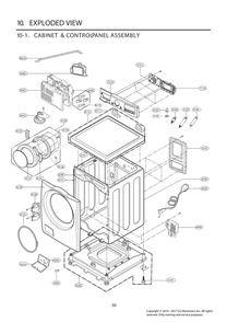 Cabinet And Control Panel Assembly Diagram and Parts List for F3G2CYT2T ASSETUS LG Washer