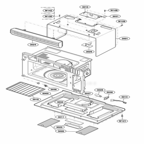 Oven Cavity Parts Diagram and Parts List for MMV4205AAQ AB6EMTG LG Microwave