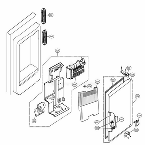 Ice Maker And Ice Bin Parts 2 Diagram and Parts List for 79993 ASTCSE1 LG Refrigerator