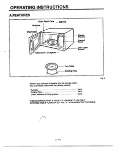 Operating Instructions Diagram and Parts List for 9247  LG Microwave