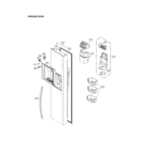 Freezer Door Diagram and Parts List for LSXS26366S 02 LG Refrigerator