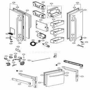 Door Parts Diagram and Parts List for 73133 ASTCSE2 LG Refrigerator