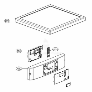 Control Panel And Plate Assembly Diagram and Parts List for GDP1329QED2 ASSEELC LG Dryer