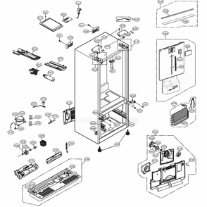 Case Parts Diagram and Parts List for LFXC22596D ASBCNA0 LG Refrigerator