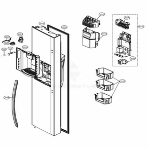 Part Location Diagram of ADC74646425 LG DOOR ASSEMBLY,FREEZER