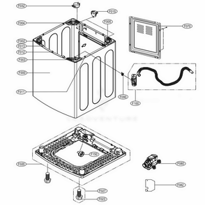 Out Case Assembly Diagram and Parts List for 29472 ABWESEU LG Washer